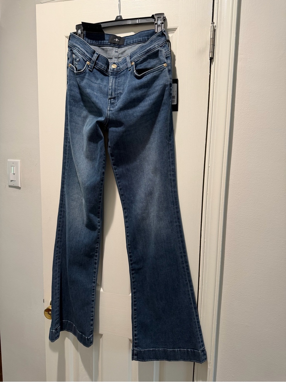 7 For All Mankind Women’s Blue DOJO Flare Stretch Jeans NWT 28” x 33”